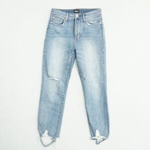 Hudson Jeans Womens Zoeey High Rise Straight Crop Distressed Light Wash Sz 27